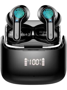 Wireless Black IPX8 Waterproof 70H Over Deep Bass Sound Bluetooth 5.4 Earbud